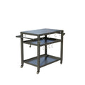 3-Shelf Outdoor Grill Table with Wheels Hooks and Storage Shelves