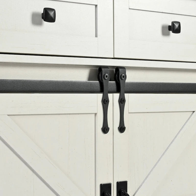 Farmhouse Kitchen Island with Power Outlet