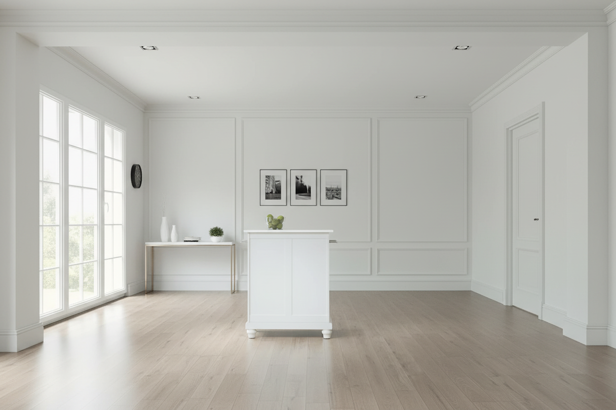 White Kitchen Island Cart Banner